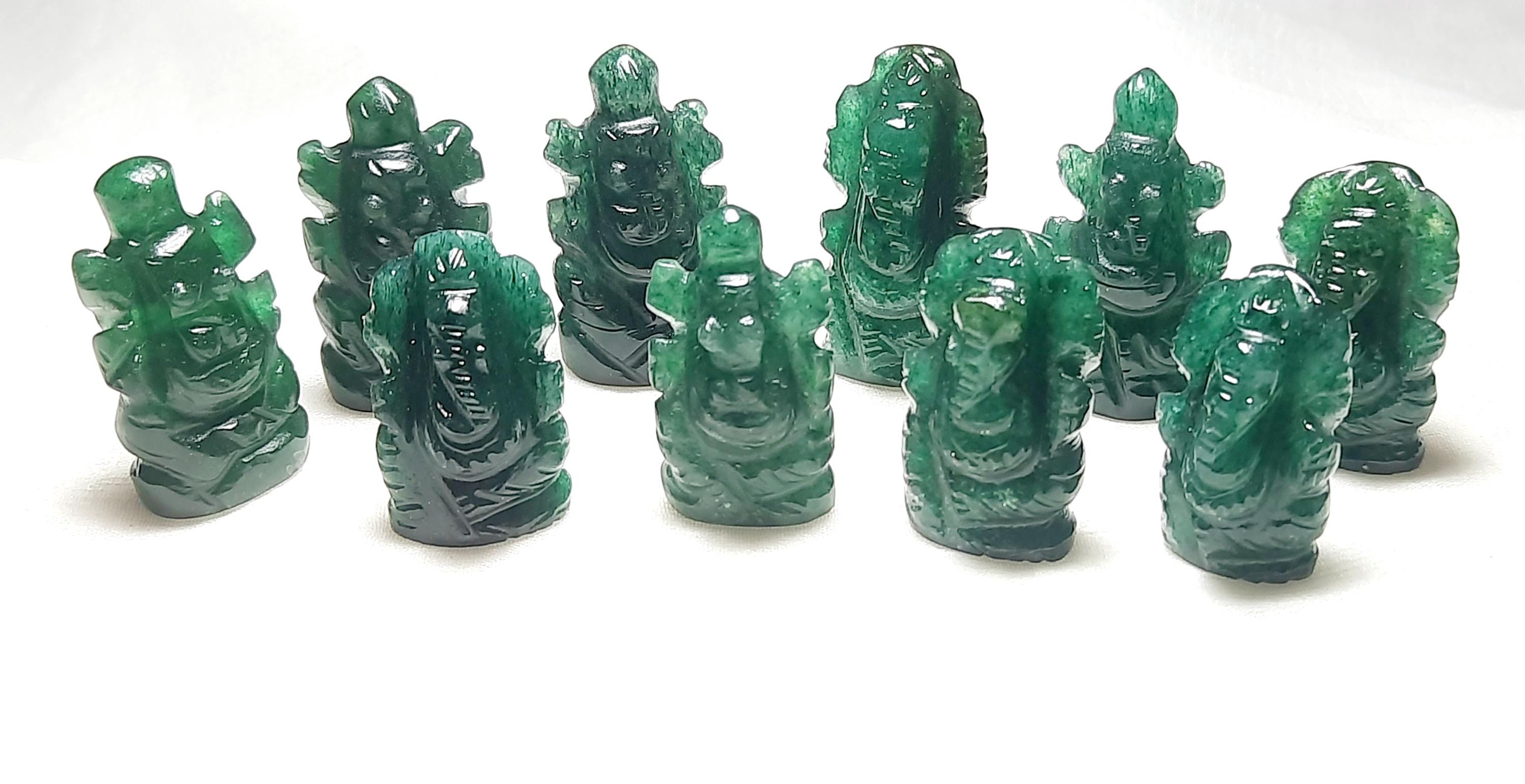 Small Sizes Green Aventurine Ganesha,lord Ganesh Statue,aventurine Carving Ganesh,home Decor,ganpati Puja,diwali Gift,pocket Size Ganesha.