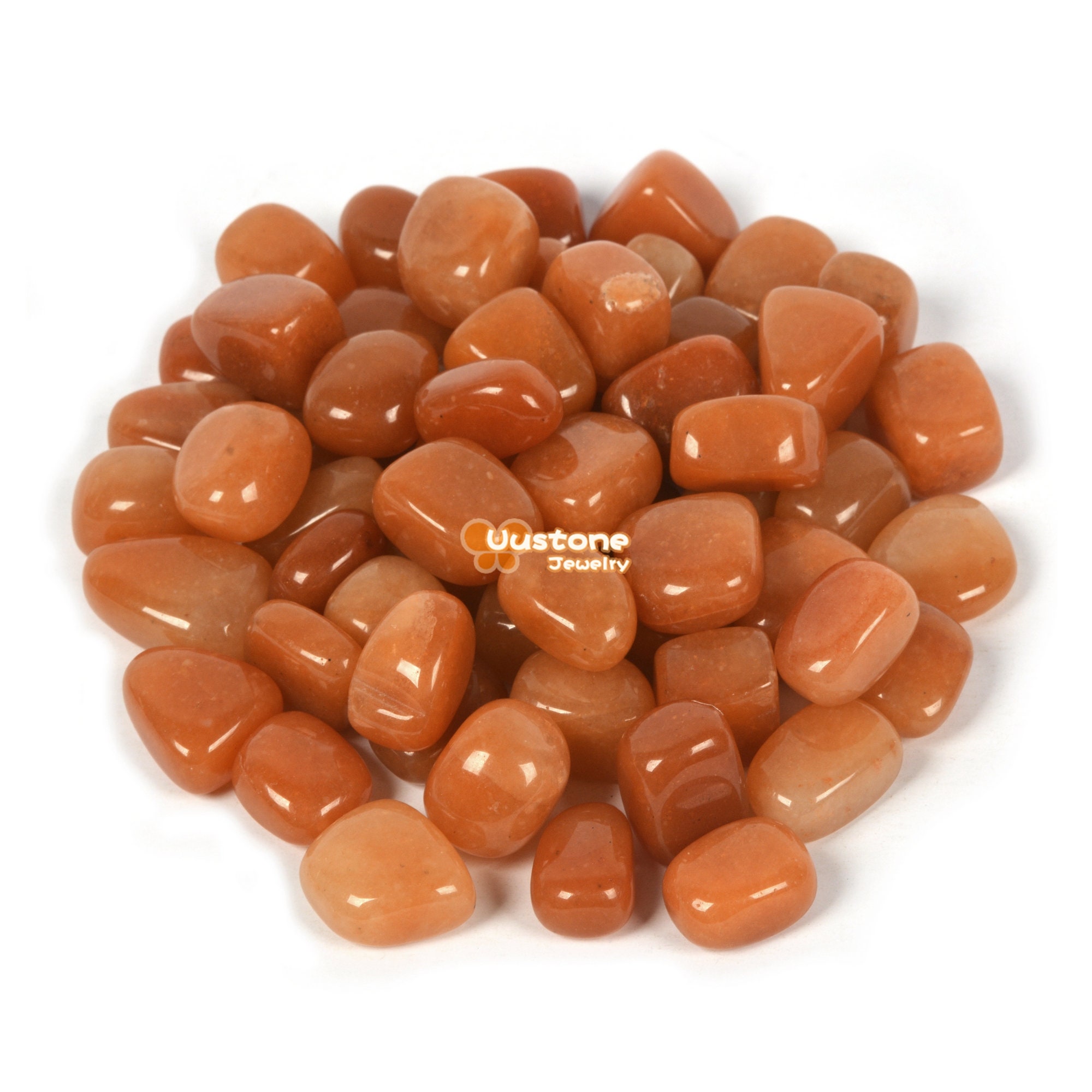 100 Grams Orange Aventurine Tumbled Polished Natural Crystal Healing Pocket Stones Rock Collection