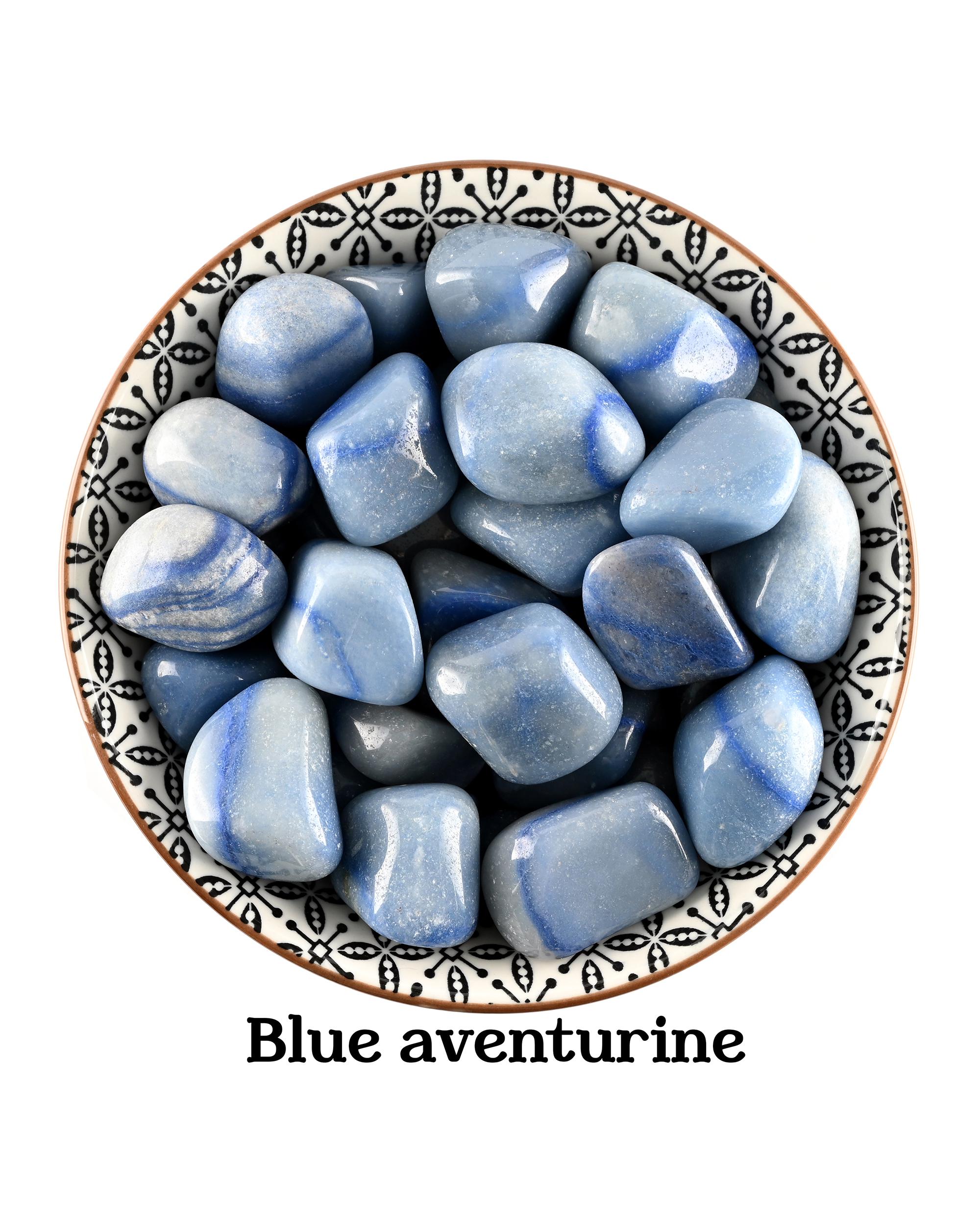 Blue Aventurine Tumbled Stone, Polished Indigo Crystal, Calm And Altar Ritual Gem