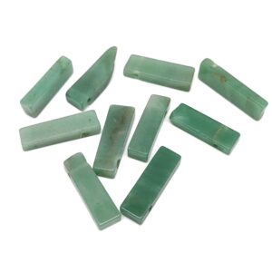 Aventurine Drilled Tumbled Stones - Rectangle Hole Tumbled Stone - Making Jewelry Cytsals - Bulk Stones - NC1673 Aventurine Drilled Tumbled Stones - Rectangle Hole Tumbled Stone - Making Jewelry Cytsals - Bulk Stones - NC1673