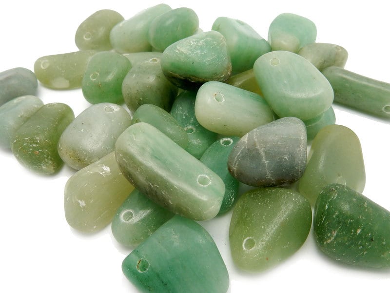 Tumbled Green Aventurine Bead – Side Drilled Stone (26-32mm)