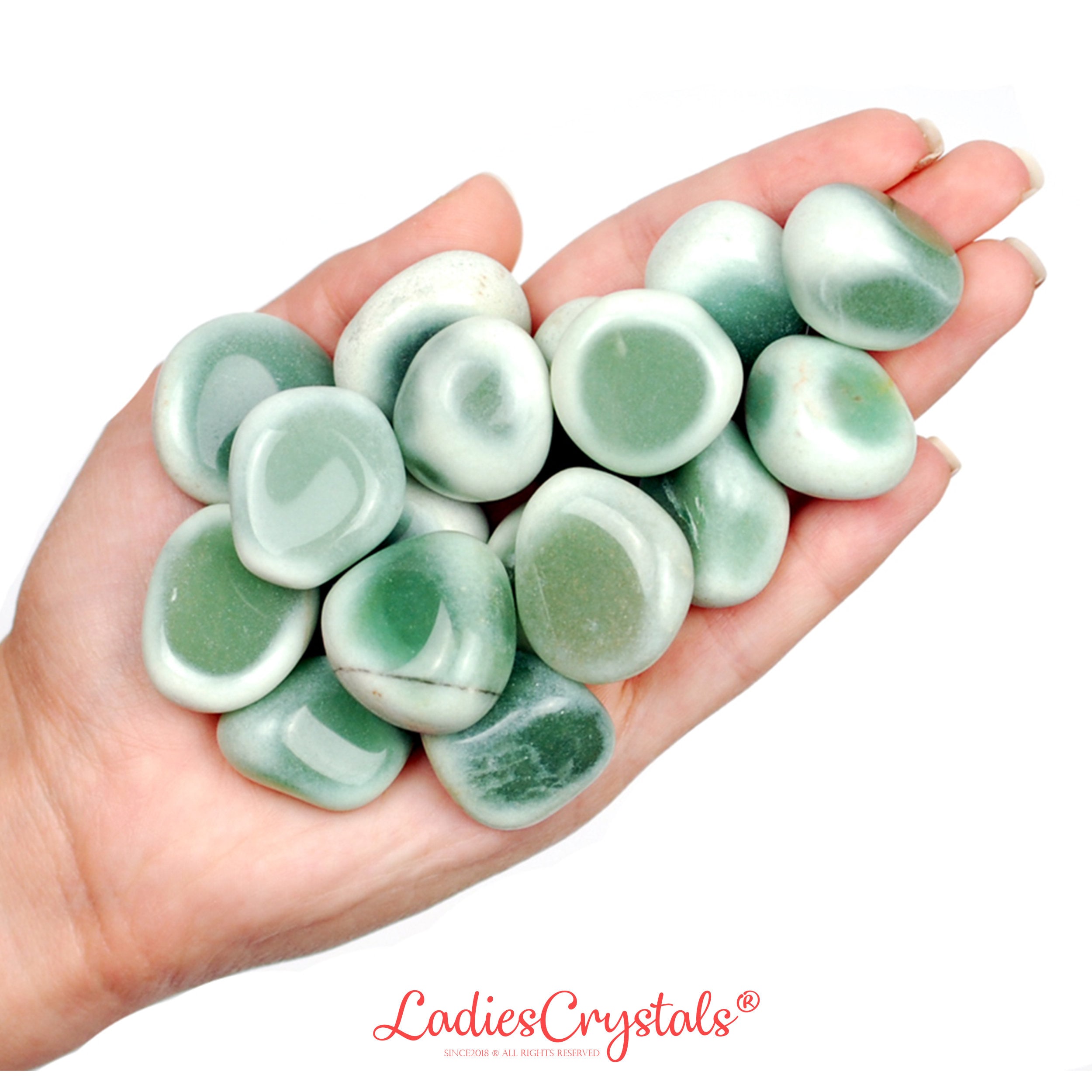 Green Aventurine Tumbled Stone, Lucky Prosperity Crystal, Heart And Altar Ritual Gem
