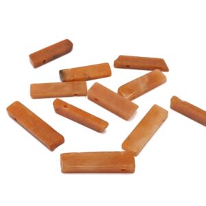 Orange Aventurine Drilled Tumbled Stones - Rectangle Hole Tumbled Stone - Making Jewelry Cytsals - Bulk Stones - NC1677 Orange Aventurine Drilled Tumbled Stones - Rectangle Hole Tumbled Stone - Making Jewelry Cytsals - Bulk Stones - NC1677