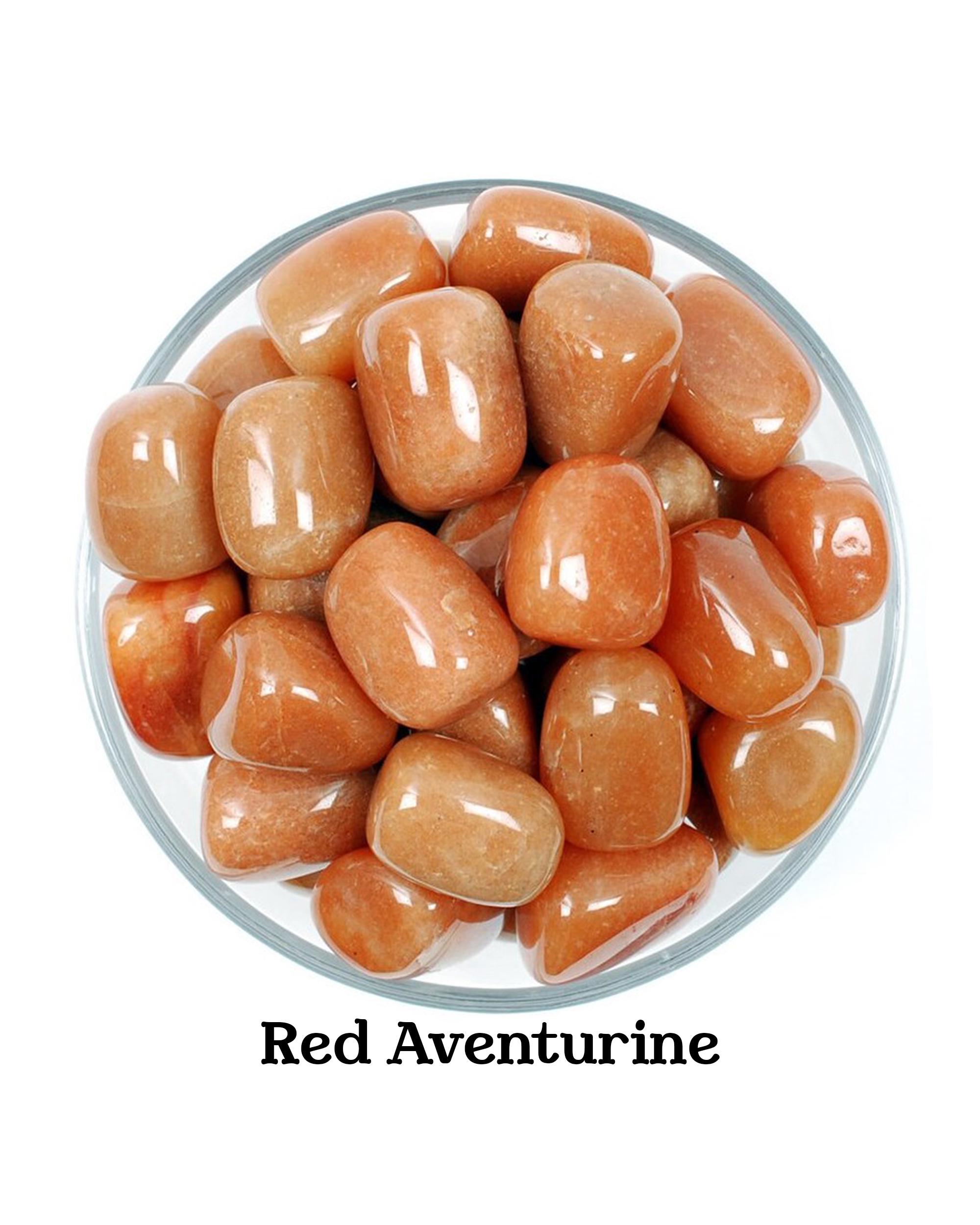 Red Aventurine Tumbled Stone, Success And Manifestation, Altar Ritual Gem