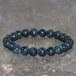 Azurite Beaded Bracelet, 8mm Grade Aaa Azurite Phoenix Beads, Natural Gemstones Stacking Bracelet, Blue-green Bracelet, Unisex Gift Bracelet