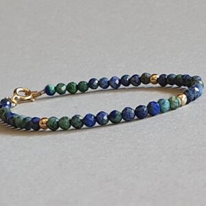Azurite Bracelet, Blue Gemstone Stacking Bracelet, Azurite Jewelry, Third Chakra Activation, Gift For Her