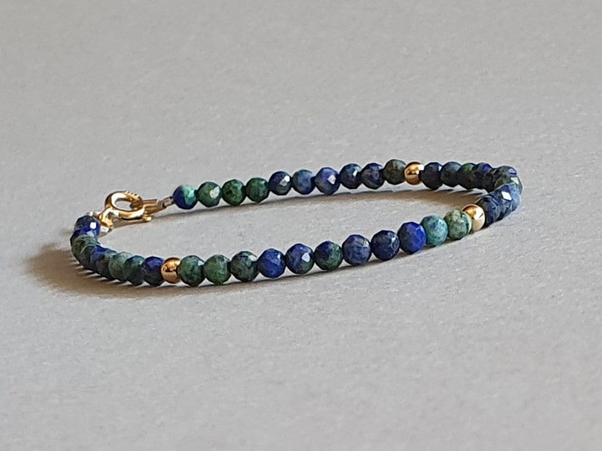 Azurite Bracelet, Blue Gemstone Stacking Bracelet, Azurite Jewelry, Third Chakra Activation, Gift For Her