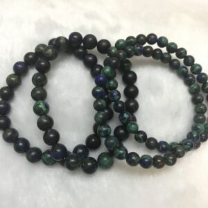 Genuine Azurite 6mm - 8mm Round Natural Gemstone Beads Finished Jewelry Bracelet Supply - 1piece