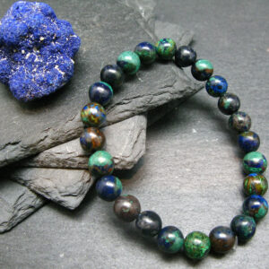 Azurite Genuine Bracelet ~ 7 Inches ~ 8mm Round Beads