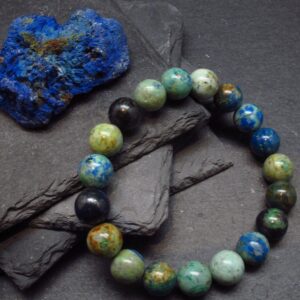 Azurite Genuine Bracelet ~ 7 Inches ~ 10mm Round Beads