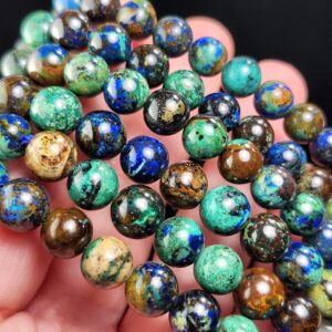 Azurite & Malachite Bracelet - Crystal Bracelet - Malachite Bracelet - Azurite Bracelet - Beaded Bracelet - Azurite Jewelry - Azurite Beads