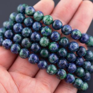 Azurite Bracelet Round Size 6mm and 8mm Handmade In USA Natural Gemstone Crystal Bracelets Handmade Jewelry - approx. 7" Crystal Bracelet Azurite Bracelet Round Size 6mm and 8mm Handmade In USA Natural Gemstone Crystal Bracelets Handmade Jewelry - approx. 7" Crystal Bracelet