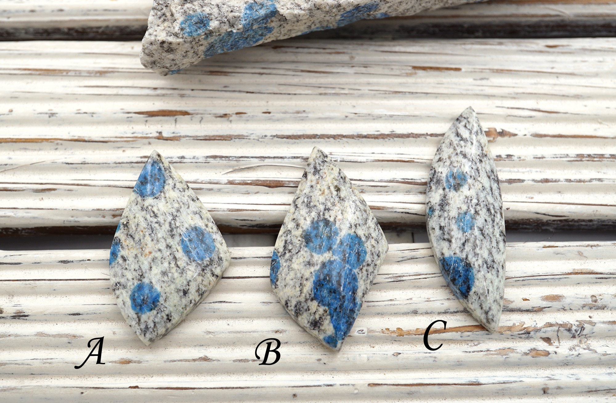 K2 Blue Azurite Granite Cabochon, Pakistan Gemstone K2 Blue Azurite Granite Cabochon, Pakistan Gemstone