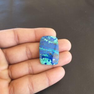 Azurite Malachite Baguette Cabochon: Handmade Gemstone, 40 Carat