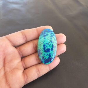 Azurite Malachite Cabochon: Oval Gemstone For Jewelry Making (53x29x6 Mm, 80 Carat