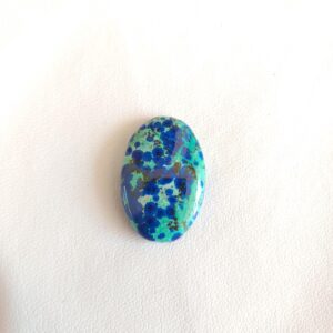 Azurite Malachite Cabochon: Oval Gemstone, Handmade Jewelry (30x20x6 Mm, 35.2 Carat)