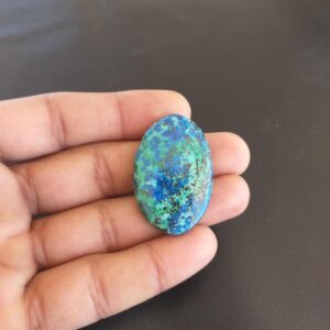 Azurite Malachite Cabochon: Oval Gemstone For Jewelry Making, 47.5 Carat