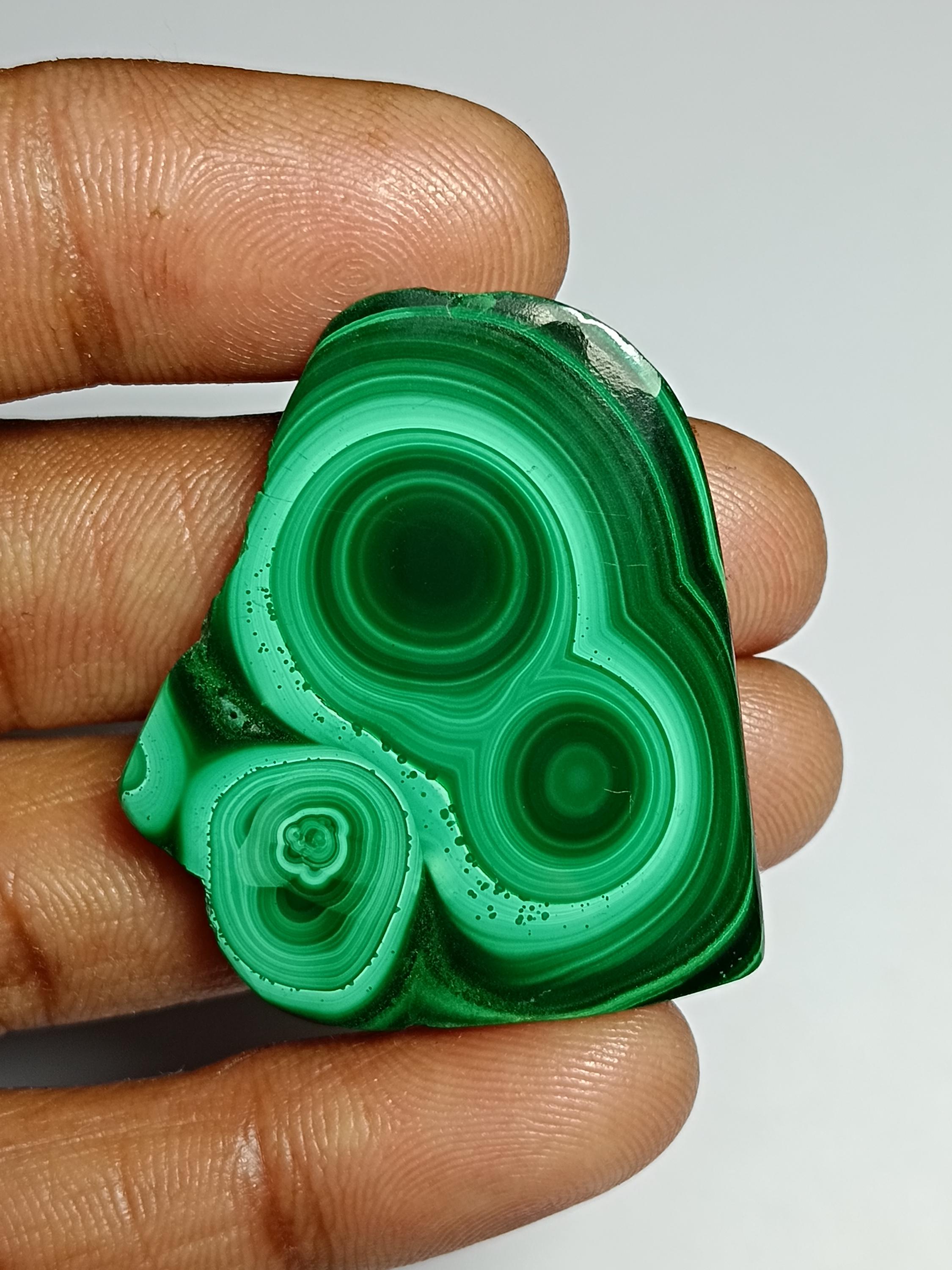 Azurite Malachite Slice Cabochon, Loose Gemstone ( 78cts. 39x34mm. )