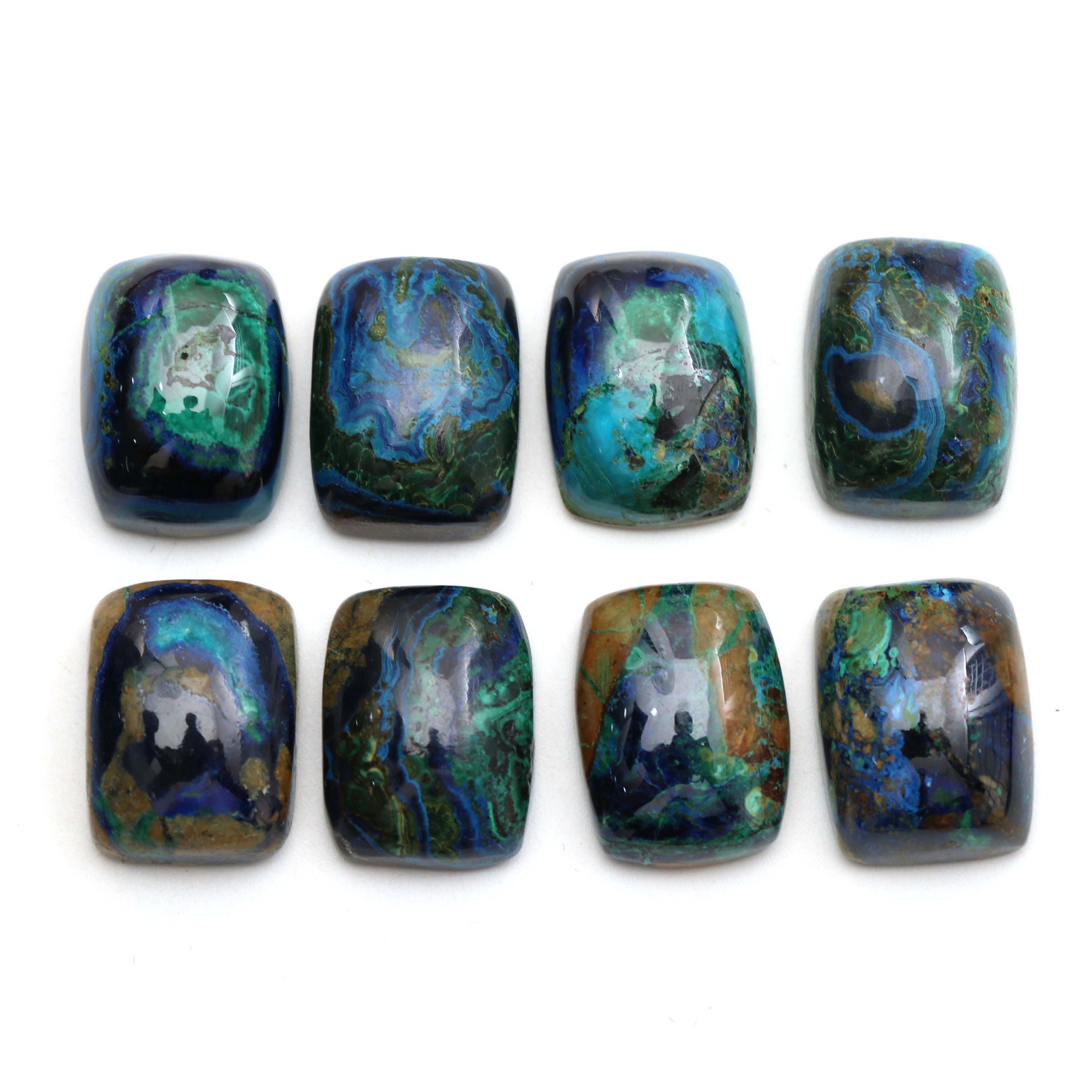 Natural Azurite Malachite Smooth Rectangle Cabochon, Azurite Malachite Loose Gemstone - 16x12 Mm - Malachite Cabochon Natural Azurite Malachite Smooth Rectangle Cabochon, Azurite Malachite Loose Gemstone - 16x12 Mm - Malachite Cabochon