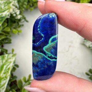 Azurite And Malachite Cabochon | 3g | - #11 (polished Blue Green Crystal Jewelry, Throat Chakra, Calming)