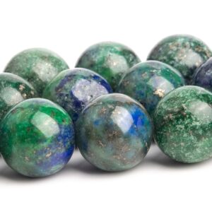10-11MM Azurite Beads Grade AB Gemstone Nugget Round Loose Beads 15" / 7.5" Bulk Lot Options (120143)
