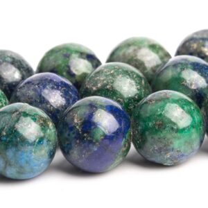 10MM Azurite Beads Grade AB Gemstone Nugget Round Loose Beads 15.5" / 7.5" Bulk Lot Options (120141)