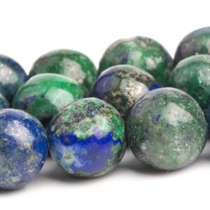 10MM Azurite Beads Grade AB Gemstone Nugget Round Loose Beads 15"/ 7.5"  Bulk Lot Options (120140)
