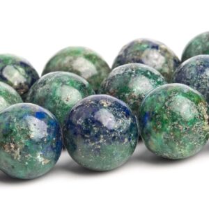 10MM Azurite Beads Grade AB Gemstone Nugget Round Loose Beads 15" / 7.5" Bulk Lot Options (120142)