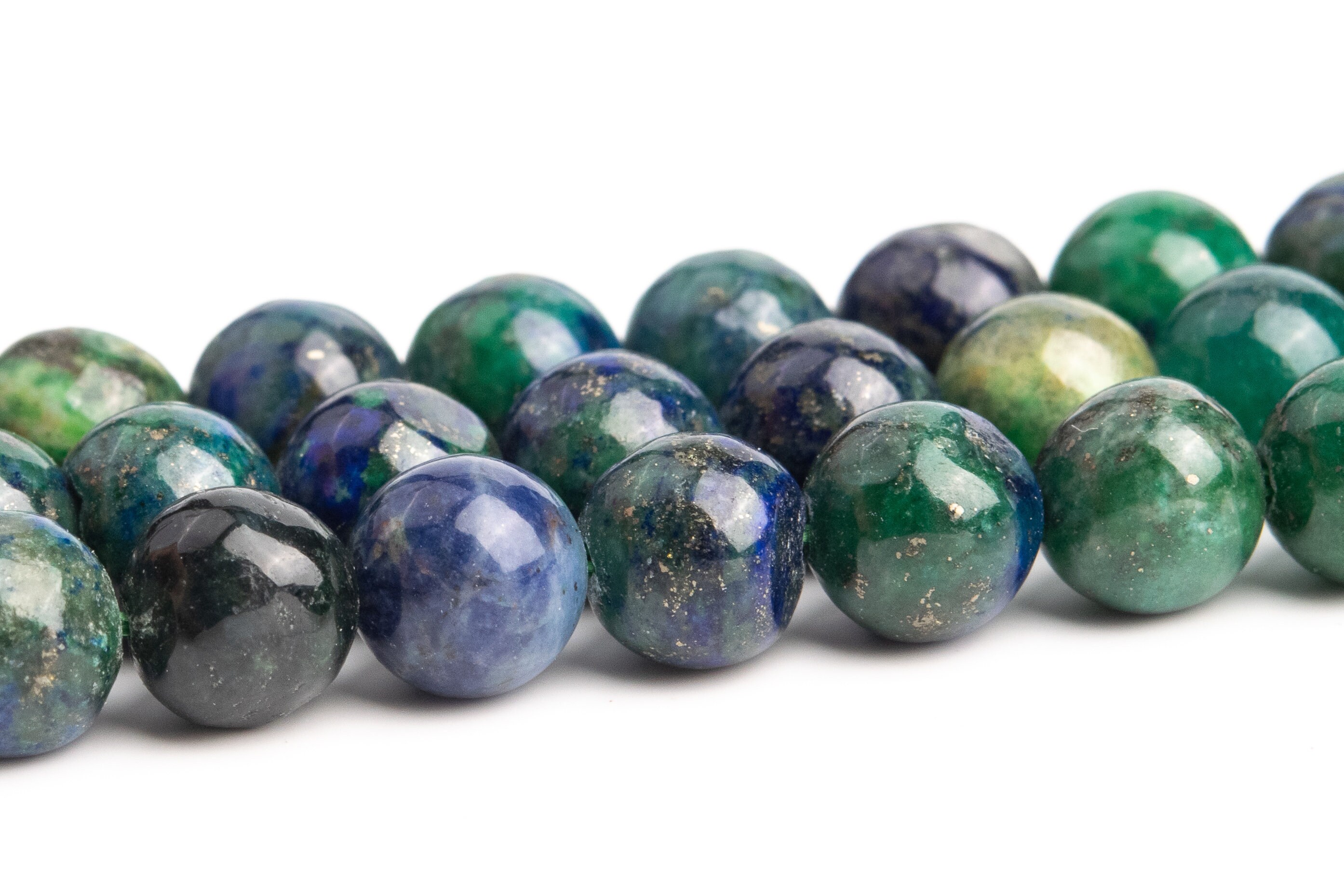 5mm Azurite Beads Grade Ab Gemstone Full Strand Nugget Round Loose Beads 15" Bulk Lot Options (120131-99)