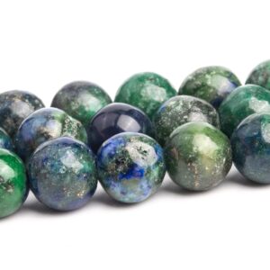 6-7MM Azurite Beads Grade AB Gemstone Nugget Round Loose Beads 15" / 7.5" Bulk Lot Options (120134)