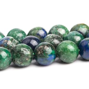 7-8MM Azurite Beads Grade AB Gemstone Nugget Round Loose Beads 15" / 7.5" Bulk Lot Options (120135)