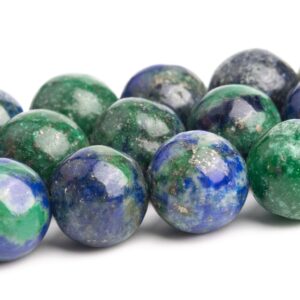 9MM Azurite Beads Grade AB Gemstone Full Strand Nugget Round Loose Beads 15" Bulk Lot Options (120137-108)