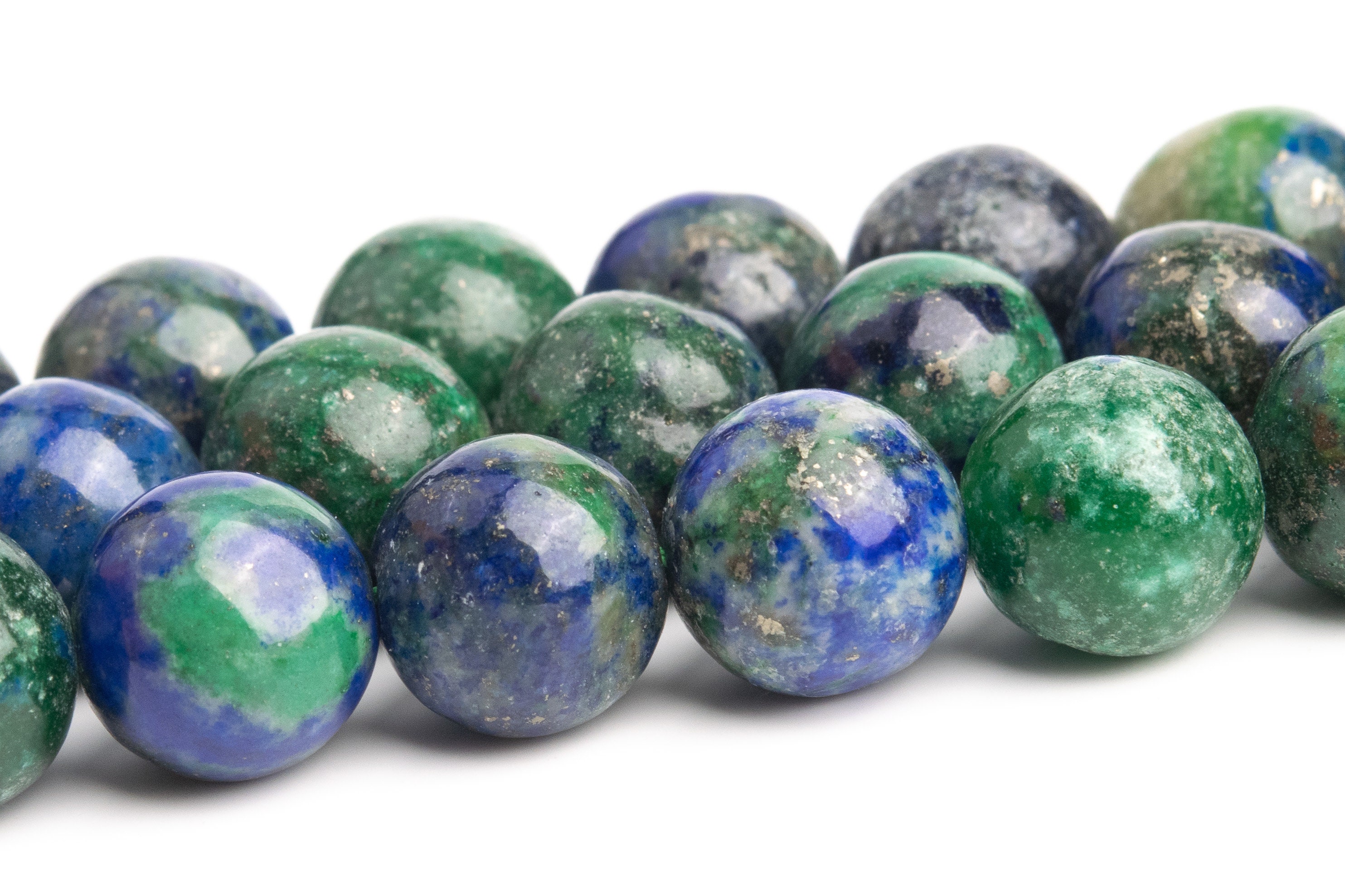 9mm Azurite Beads Grade Ab Gemstone Full Strand Nugget Round Loose Beads 15" Bulk Lot Options (120137-108)