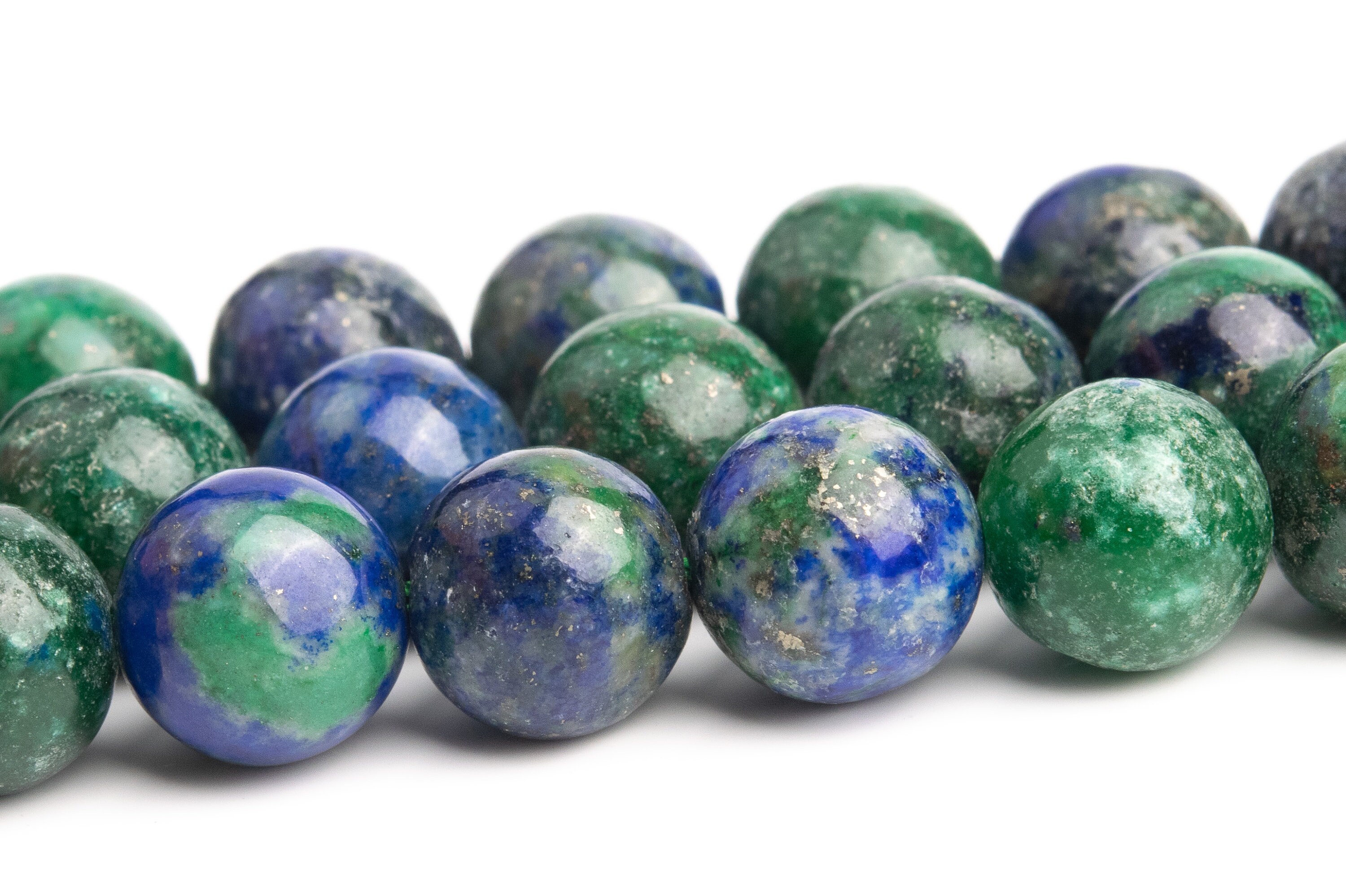 Azurite Beads Grade Ab Gemstone Nugget Round Loose Beads 6mm 8mm 10mm 12mm Bulk Lot Options