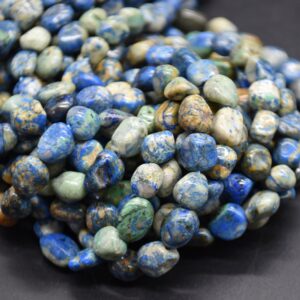 Azurite Gemstone Tumblestone Nugget Pebble Beads - 5mm - 8mm - 15" Strand