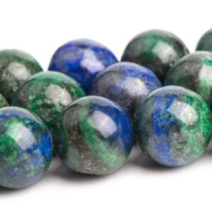 Green & Blue Azurite Beads Nugget Round Gemstone Beads