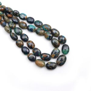 Azurite Malachite Smooth Tumble Beads | 8x9.5 Mm To 13.5x18.5 Mm & 8x10.5 Mm To 15x20.5 Mm | 18 Inch Full Strand | Price Per Strand