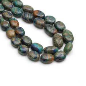 Azurite Malachite Smooth Tumble Beads | 6x6.5 Mm To 13.5x20 Mm | Azurite Malachite Jewelry | 8 Inch/ 18 Inch Full Strand | Price Per Strand