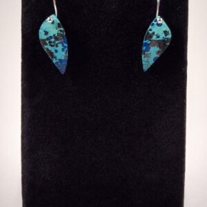 Azurite And Sterling Silver Earrings Handmade By Chris Hay