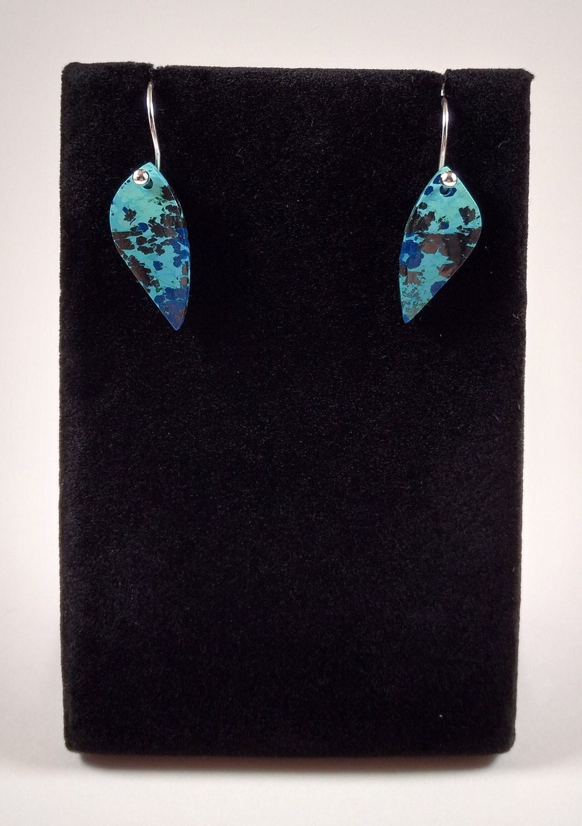 Azurite And Sterling Silver Earrings Handmade By Chris Hay