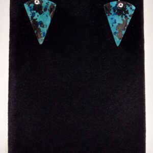 Azurite And Sterling Silver Earrings Handmade By Chris Hay