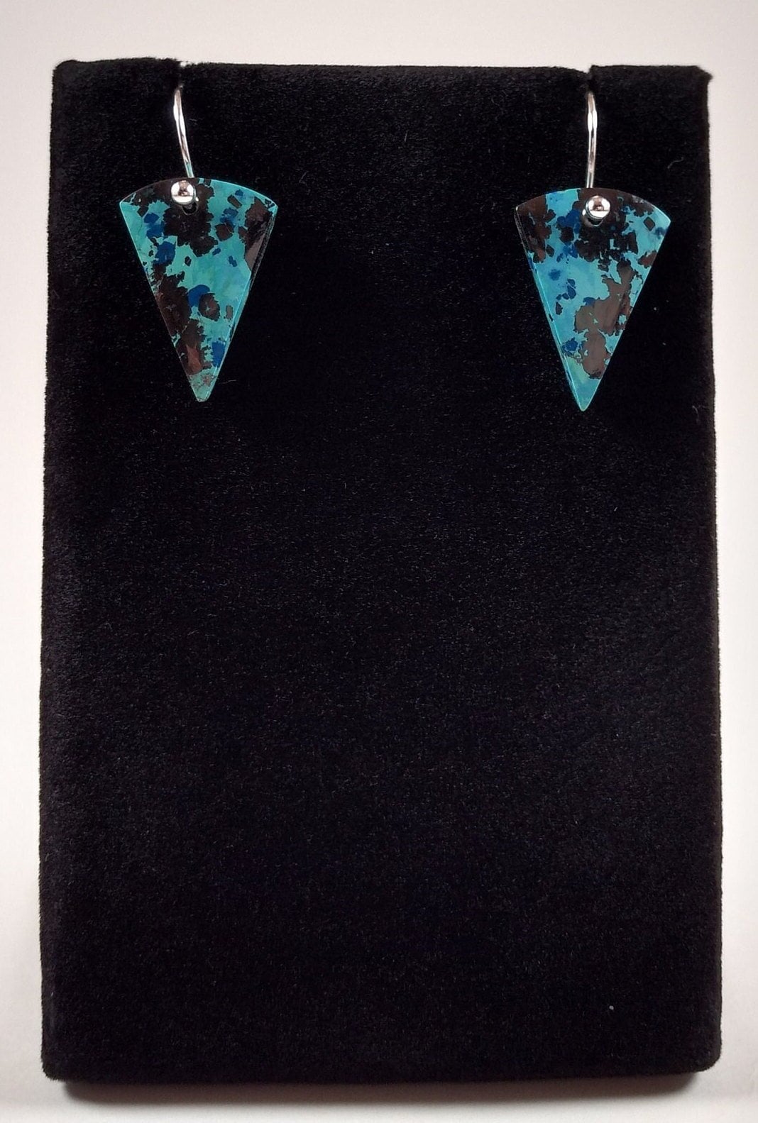 Azurite And Sterling Silver Earrings Handmade By Chris Hay