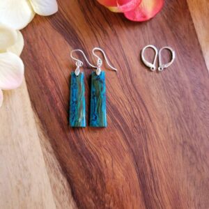 Gorgeous malachite azurite earrings. Sterling silver azurite earrings