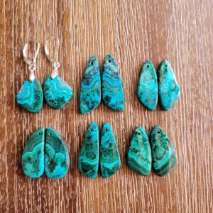Gorgeous malchite azurite earrings. Sterling silver malachite azurite earrings