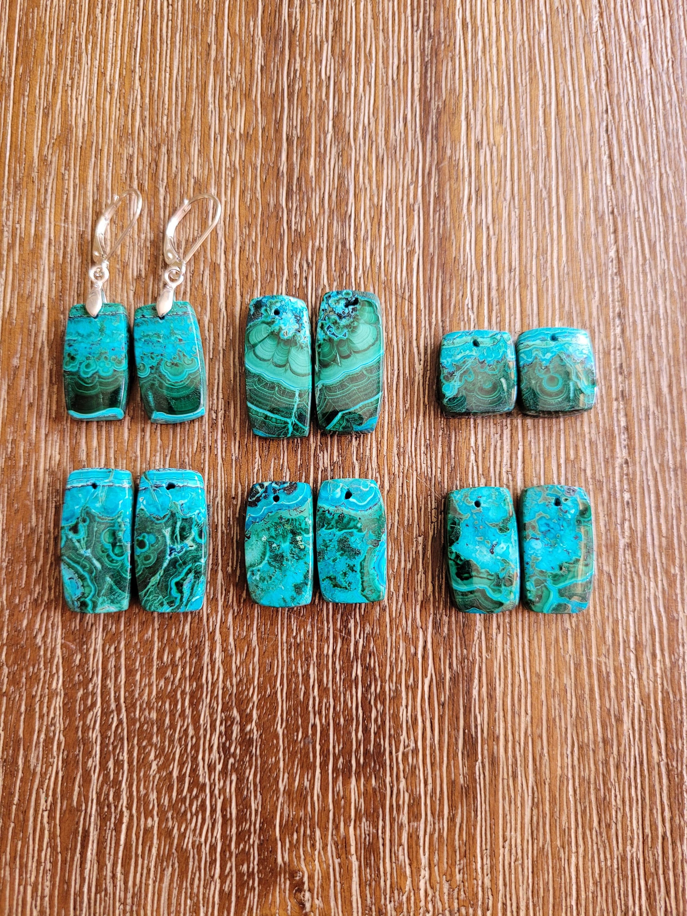 Gorgeous Malchite Azurite Earrings. Sterling Silver Malachite Azurite Earrings Gorgeous Malchite Azurite Earrings. Sterling Silver Malachite Azurite Earrings