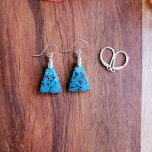 Gorgeous azurite earrings. Sterling silver azurite earrings