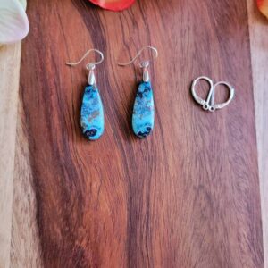 Gorgeous azurite earrings. Sterling silver azurite earrings