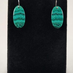 Malachite And Azurite Sterling Silver Earrings Handmade By Chris Hay