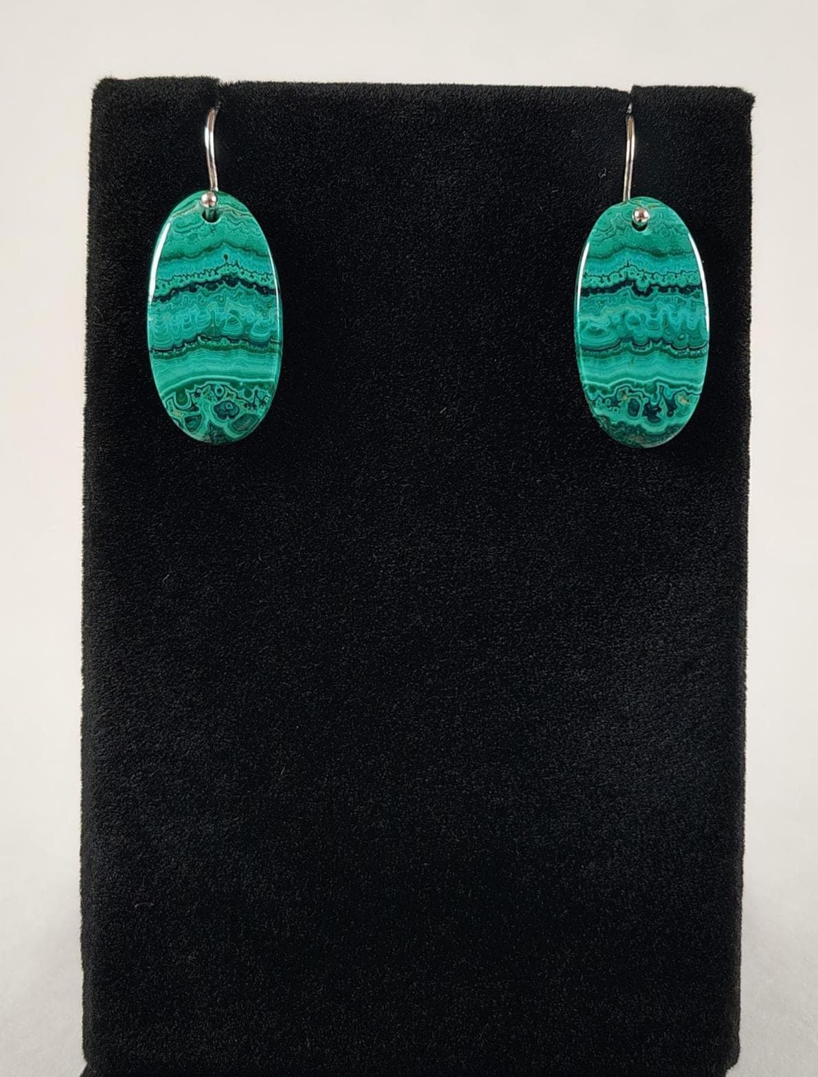 Malachite And Azurite Sterling Silver Earrings Handmade By Chris Hay