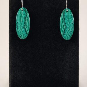 Malachite And Azurite Sterling Silver Earrings Handmade By Chris Hay